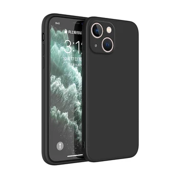 iPhone 12 mini: Quadratische quadratische Flüssigsilikon-Handyhülle Luxus-Kamera-Schutzhülle