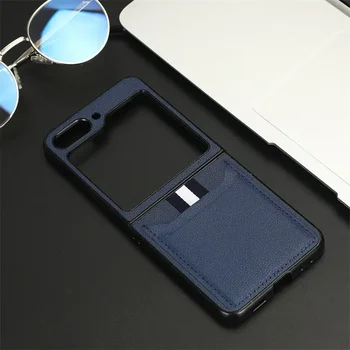 Galaxy Z Flip4: Leder-Handyhülle Flip6 Flip5 Flip4 Flip3 mit Kartenhalter, Absturzsicherung, Hüllenabdeckung