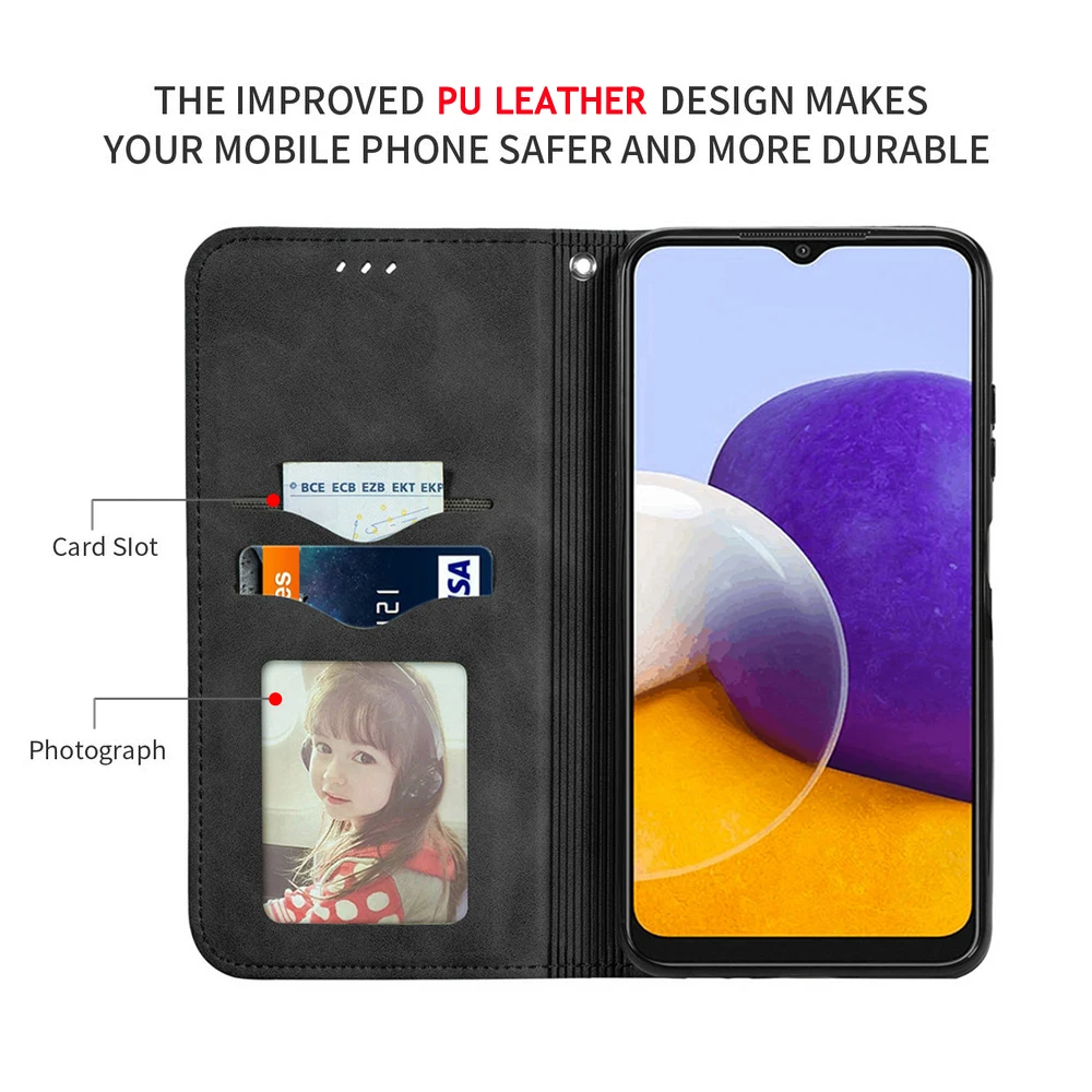 Premium Flip-Hülle Luxus-Leder 360° Schutz Buchhülle Handyhülle Smart Magnet Capa – Bild 5