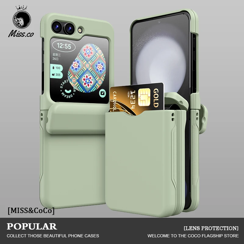 Galaxy Z Flip7: Flip-Cover-Handyhülle mit Kartenfach, stoßfest, sturzsicher