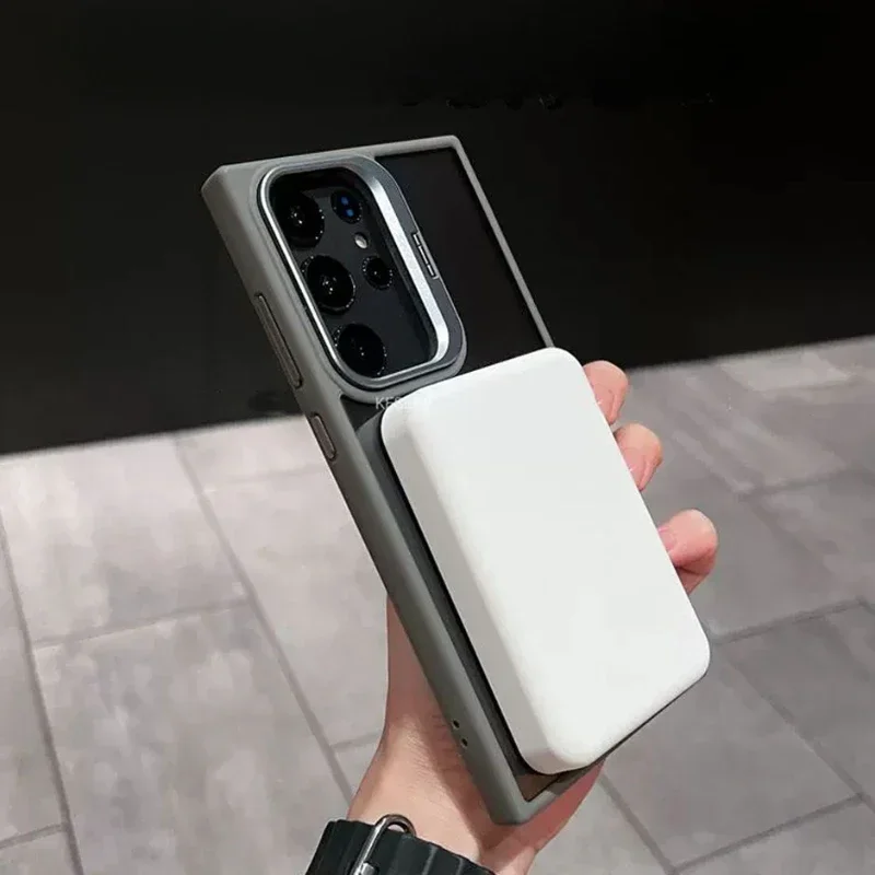 Für Magsafe Versteckter Halter Transparente Hülle Stoßfeste Magnetische Kabellose Ladehülle – Bild 3