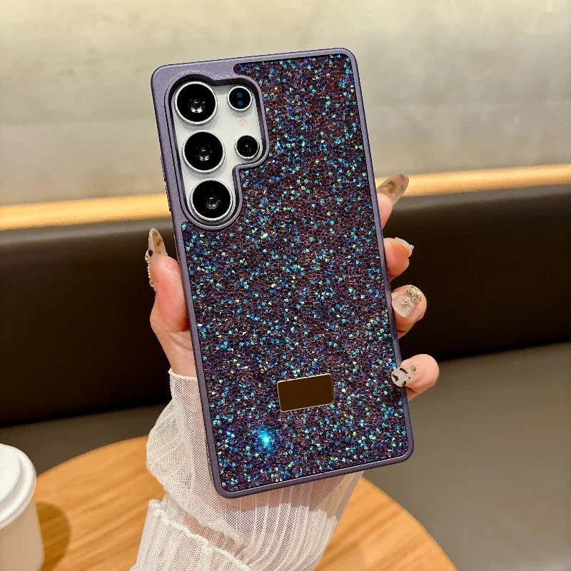 Galaxy S24 Ultra: Trendige Glitzer-Diamant-Hülle Strass Stoßfeste Harte Rückseiten-Schutzhülle