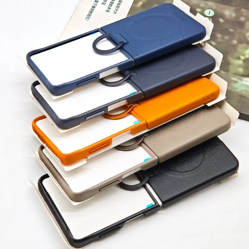 Flip 7 Luxus-Handyhülle Ultradünne Magnetische Öko-Lederhülle Mit Fingerring Schutzhülle – Bild 6