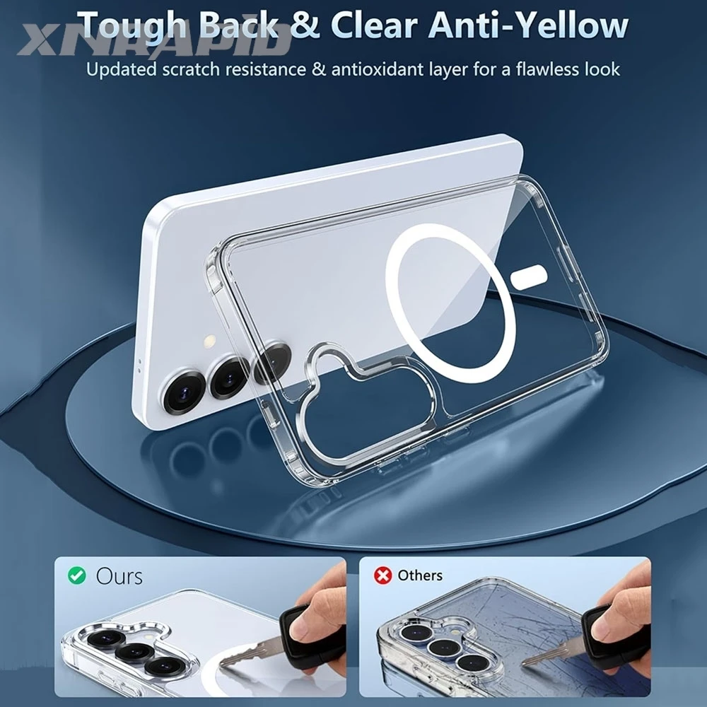 Stoßfeste TPU+PC Magnetische Hülle Transparente Rückseite Handyhülle – Bild 4