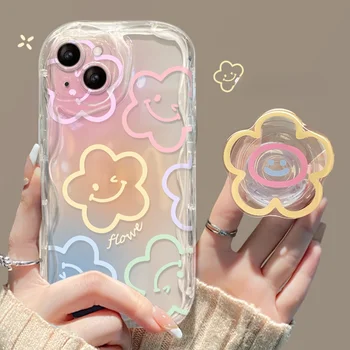 Redmi Note 14 5G: Rosa Lächeln Blumendruck Halterung Hülle Floral Case Cover