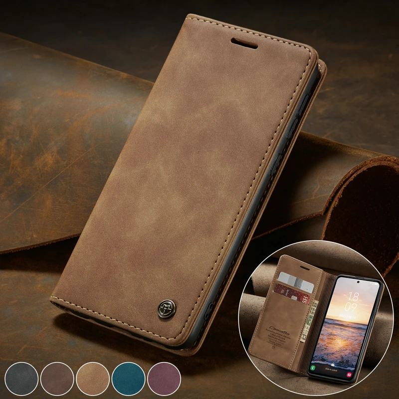 Galaxy S25 FE: Luxus Flip Brieftasche Magnetische Fall Leder Abdeckung