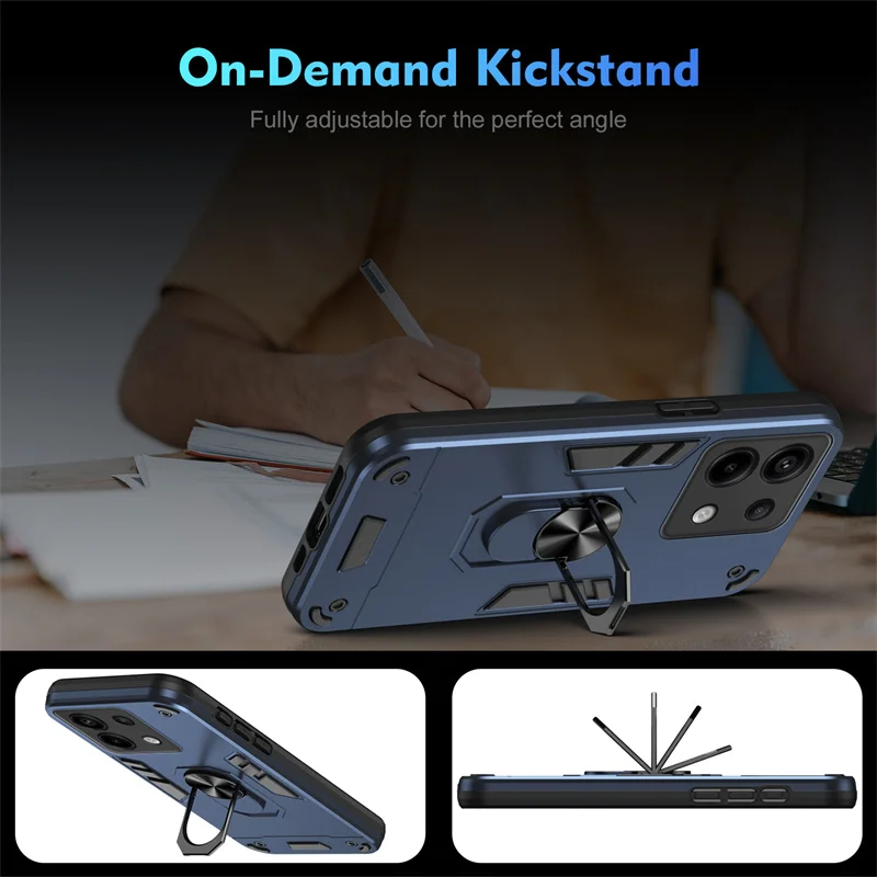 Rüstung Magnetische Halter Ring Fall Hinweis 13 Pro 5G 4G 13C Kamera Objektiv Schützen Stoßfest Zurück – Bild 4