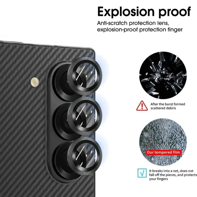 Objektivschutz Kamera-Objektivschutz HD-Glas Vollständige Abdeckung Metall-Objektivring – Bild 6