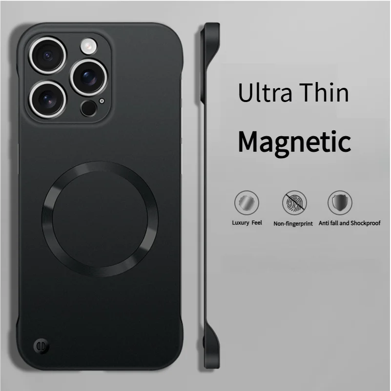 iPhone 13: Ultradünne Metallic-Lackierung magnetisch für Magsafe-Hülle, rahmenlose Kühlung, harte Abdeckung