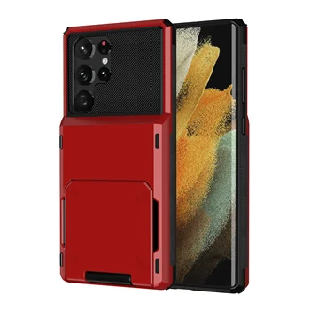 Galaxy S23: Brieftasche Fall Flip-Cover Karte Halter Tasche Dual Layer Schutzhülle Ganzkörper harte Stoßstange