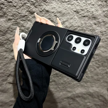 Galaxy S25 FE: Robuste Schutzhülle mit Lanyard-Ring-Ständer und Schiebe-Kameraschutz