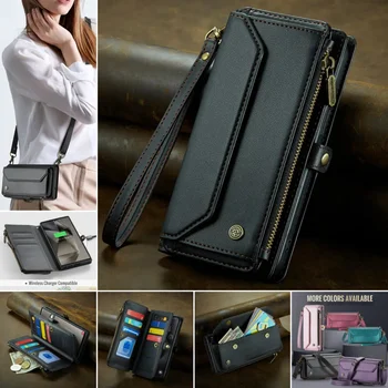 Galaxy S23: Crossbody Lanyard Brieftaschen-Hülle Cover