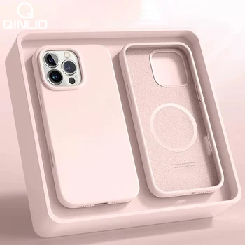 IPhone 14 Pro Max: Flüssiges Silikon, magnetisch, für Magsafe Wireless Charge Handyhülle, Abdeckung