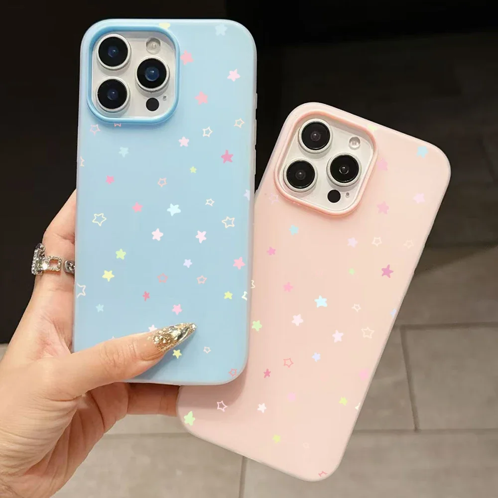 Niedliche Farbige Sternförmige Stoßfeste Matte Candy-Color 2-in-1 Handyhülle Reno15 Reno14 Reno13 Reno12 – Bild 2