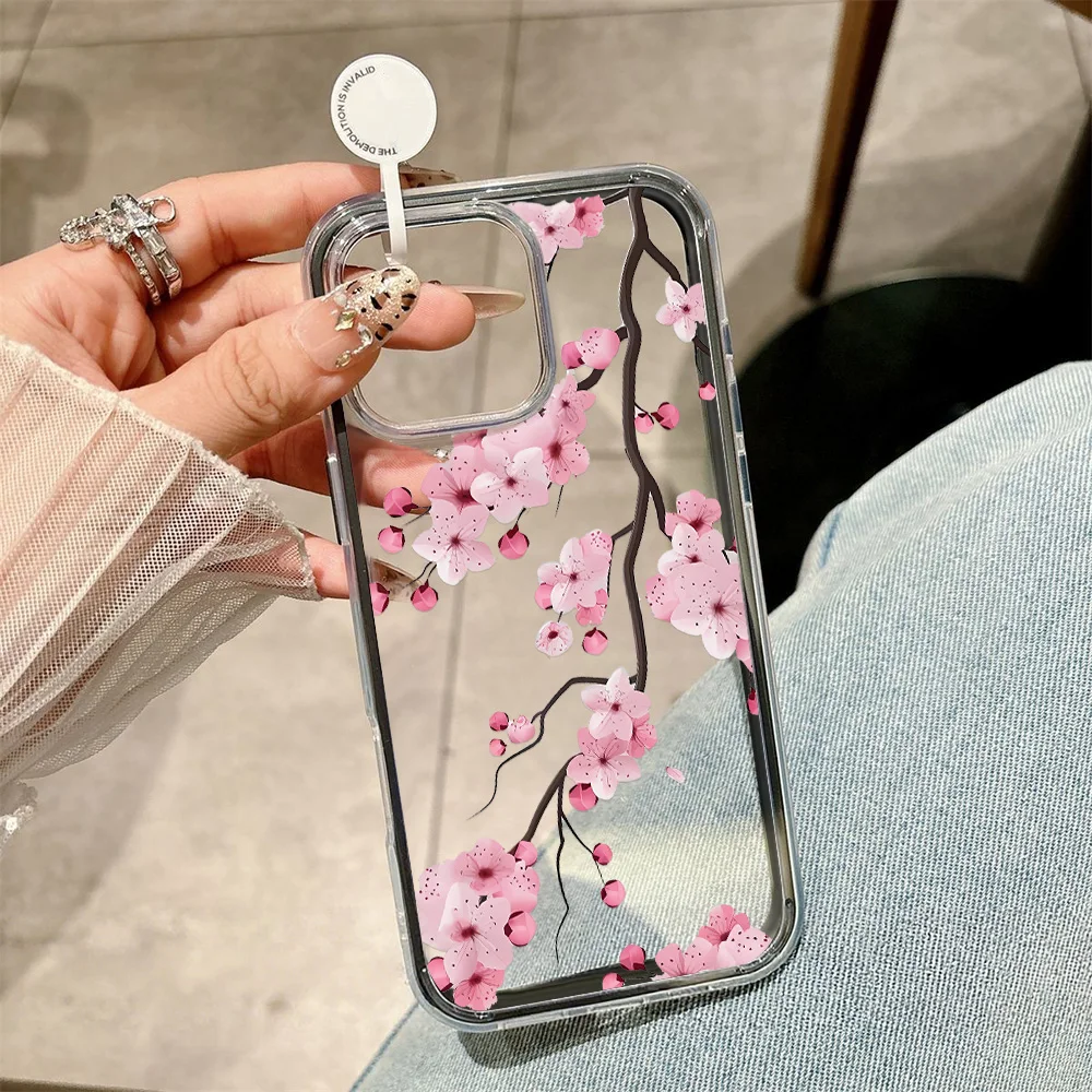 2 in 1 Candy Color Handyhülle Soft TPU Transparent Flower Funda Cover – Bild 6