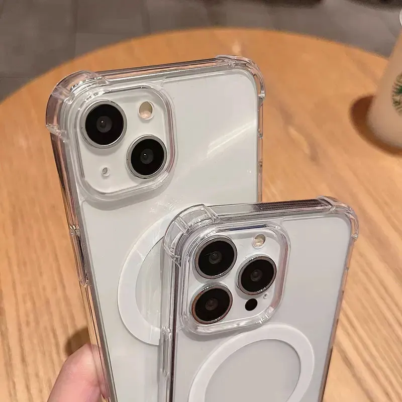 Magnetisches kabelloses Ladegerät für Magsafe, transparente Hülle, stoßfeste weiche Stoßstangenabdeckung – Bild 4