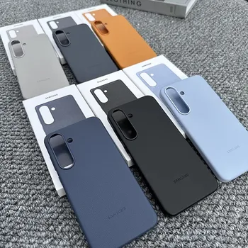 Galaxy S25: Luxuriöse Premium-Leder-Handyhülle Vollständig Stoßfeste Rückenschale Cover