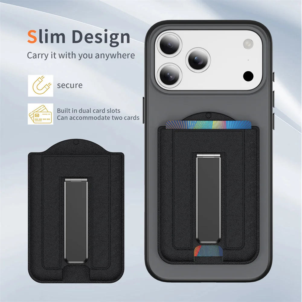 Magsafe Magnetische PU-Leder Brieftasche, Für Phone 17 16 15 14 13 12 Pro Max Modischer Kartenhalter Multifunktionaler – Bild 2