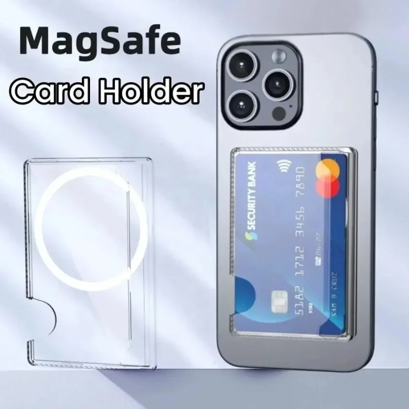 2026 Transparente PC Magnetische Handyhülle Rückseitiger Klebehalter Aufbewahrungsbox Starker Magnet Kartenhülle ~12 – Bild 3