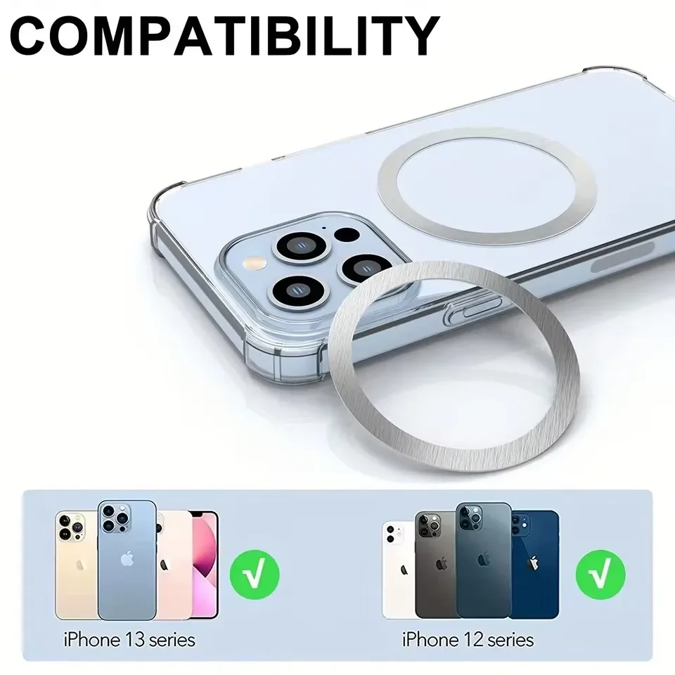 Universeller Magnet-Aufkleber, magnetischer Adapterring, geeignet für Magsafe IPhone, kabelloses Laden, Handy, runder – Bild 6