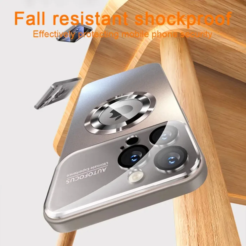 Luxus Glas Kamera Für Magesafe Magnetische Drahtlose Lade Fall Stoßfest Abdeckung – Bild 5