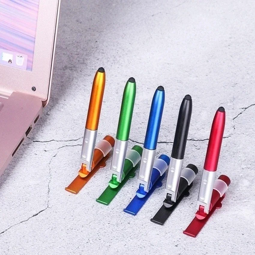 4-in-1-Multifunktions-Kugelschreiber mit LED-Licht, zusammenklappbarer Telefonhalter, Nachtlesen, Schreiben, Bleistift, Büro, Schule, Studenten, Schreibwaren – Bild 2