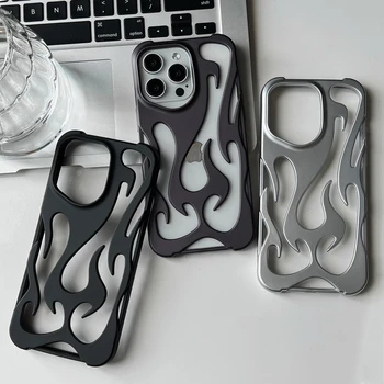 IPhone 17 Pro Max: Mode Matte 3D Höhlte Flamme Telefon Fall Galvani Weiche rückseitige Abdeckung capa