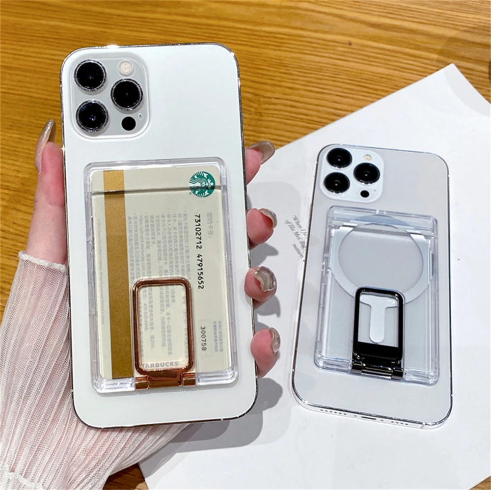 Magnetischer, transparenter Brieftaschen-Kartenhalter für Magsafe-Hülle für iPhone 16 15 Pro Max 14 13 12 Samsung S25 – Bild 5