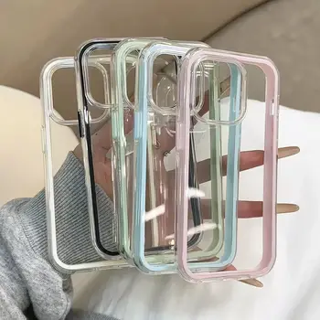 IPhone Air: Luxuriöse Candy-Farben-Rahmen-Telefonhülle mit klarer Rückseite, stoßfeste