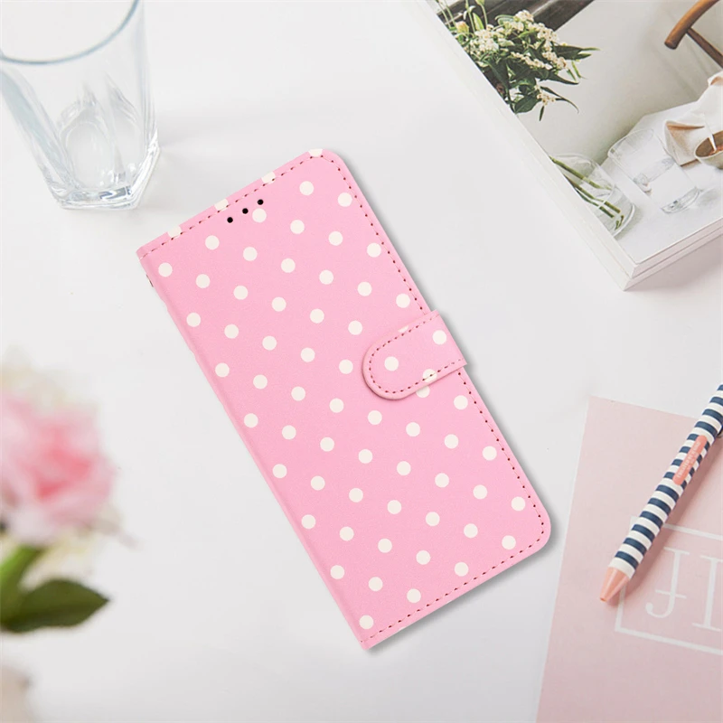 Wave Dot Flip Leder-Brieftaschen-Kartenetui Damenhülle – Bild 5