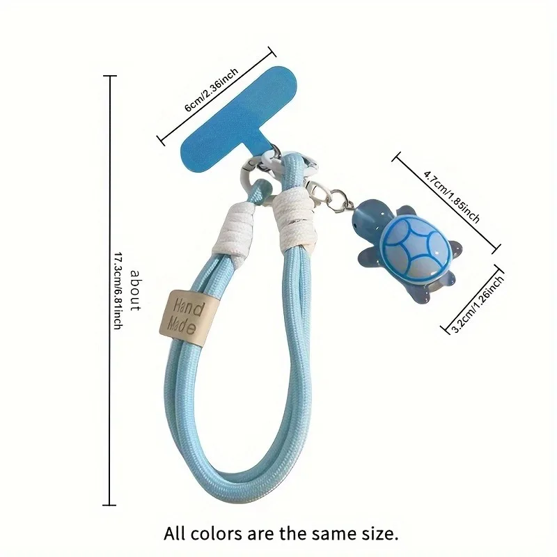 Universal Geflochtene Handy Lanyard Strap Cartoon Schildkröte Hängende Kette Ring Schnur mit Patch Handgelenk Strap – Bild 3