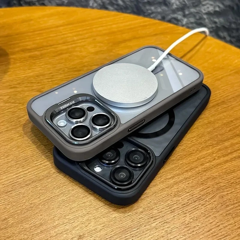 Luxuriöse magnetische stoßfeste Handyhülle mit Magsafe-Funktion, Ständer und Glaslinsenschutz. – Bild 4