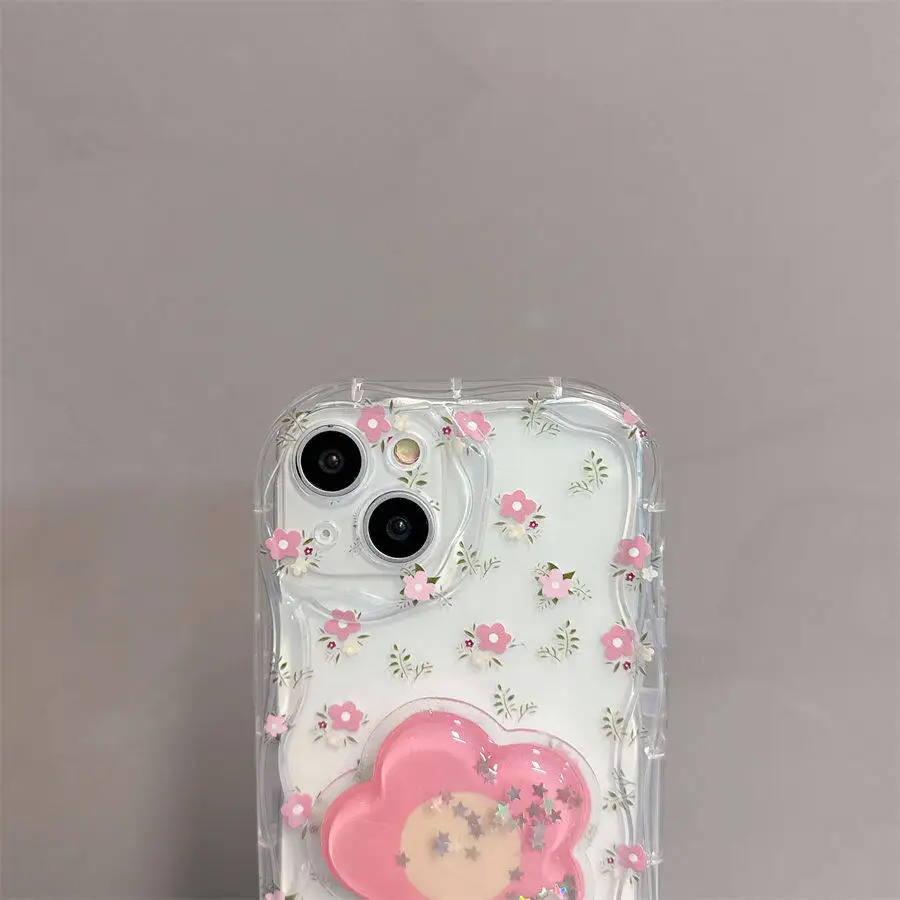 Rosa Lächeln Blumendruck Halterung Hülle Floral Case Cover – Bild 5
