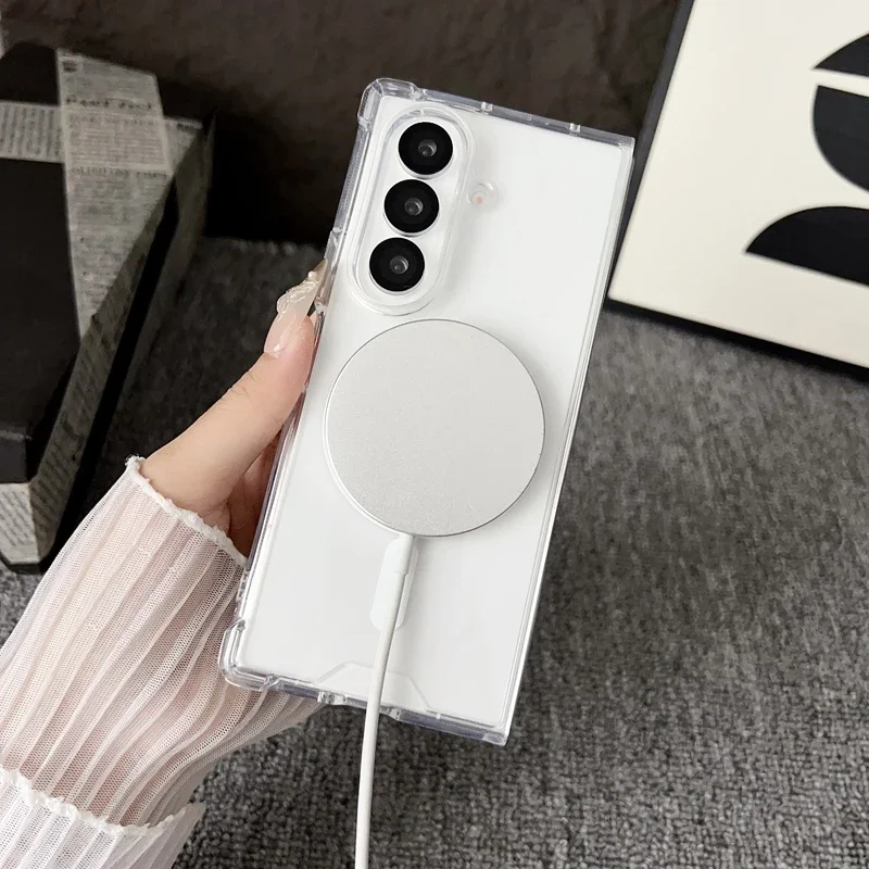 Für Magsafe Hülle Fold7 Fold6 Fold5 Fold4 Magnetisches kabelloses Laden stoßfeste klare Rückseite – Bild 6
