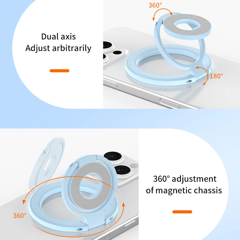 Für MagSafe Doppelseitige Magnetische Telefon Ring Halter Tragbare Falten Handy Ständer Zubehör Grip Halterung Unterstützung Für iPhone – Bild 6