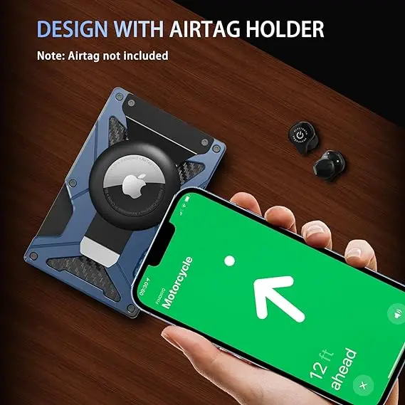 MagSafe Wallet Geldklammer mit AirTag-Halter und 1 Magnetfolie, kompatibel mit magnetischen und nicht-magnetischen – Bild 6