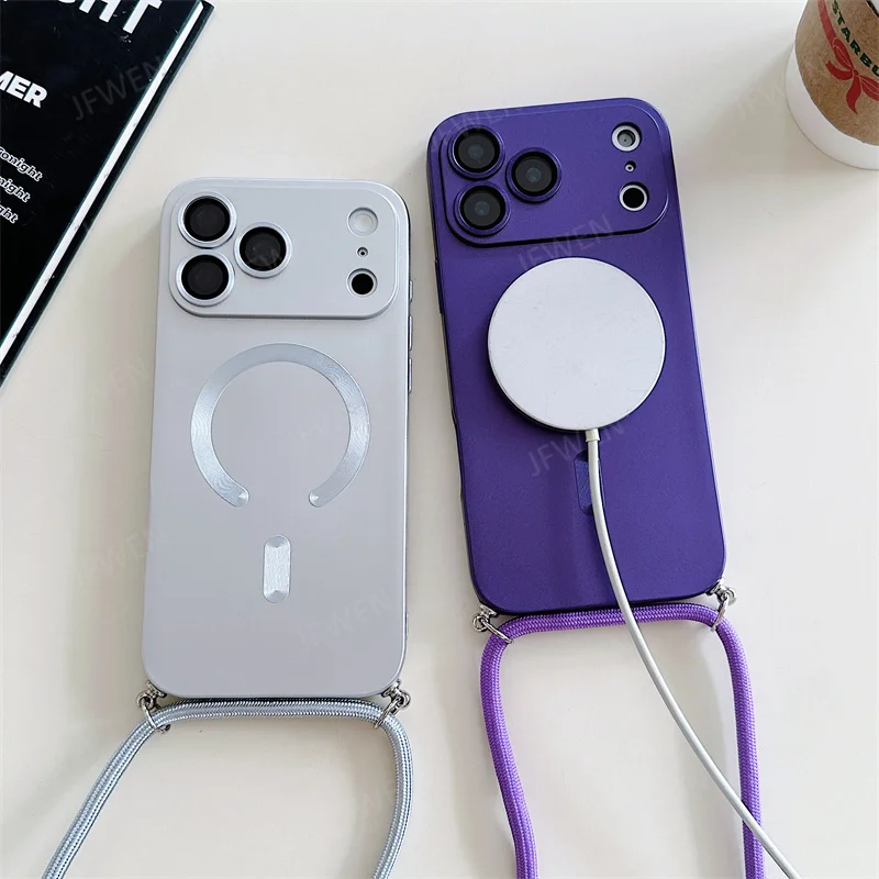 Magnetische Hülle mit Umhängeband, für Magsafe, Kameraschutz, weiche Hülle – Bild 3