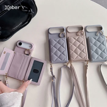 IPhone 11: Crossbody Lanyard Kartensteckplatz Halter Fall Brieftasche Strap Cord Tasche Leder Abdeckung