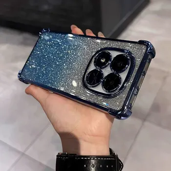 Redmi Note 13 5G: Hülle, stoßfest, glitzernde Abdeckung 14C 13C 12, weiche Silikonhülle 14pro