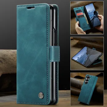 Galaxy Z Fold7: 2025 Flip-Hülle Leder-Kartenetui Buchhülle Hülle Fold Magnet-Capa