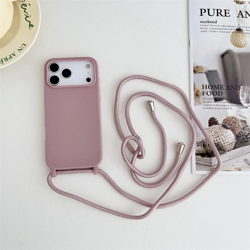 Crossbody-Hülle mit Trageband, Candy-Farben, weiche Silikon-TPU-Rückseite – Bild 5