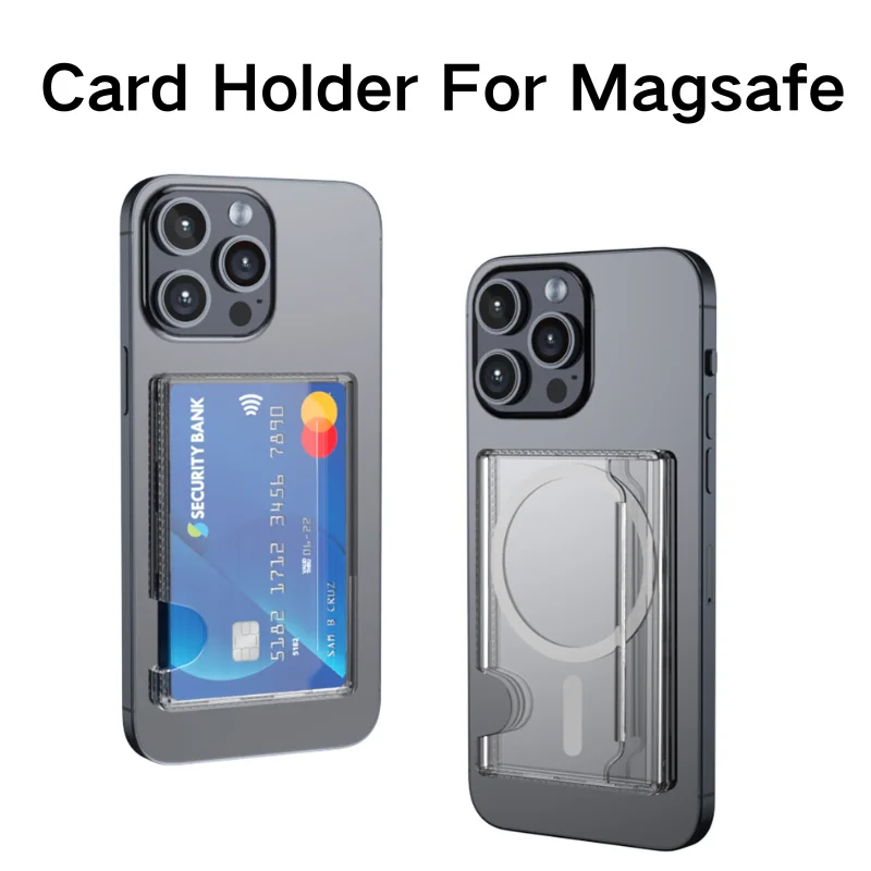 iPhone 17: 2026 Transparente PC Magnetische Handyhülle Rückseitiger Klebehalter Aufbewahrungsbox Starker Magnet Kartenhülle ~12