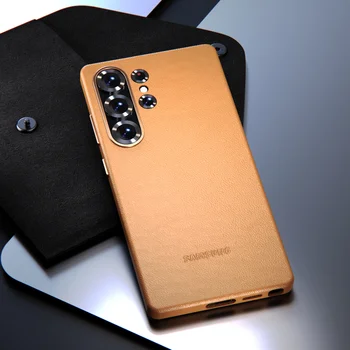 Galaxy S25 Edge: Luxus Ledertasche Business stoßfeste Schale schützende Rückseite
