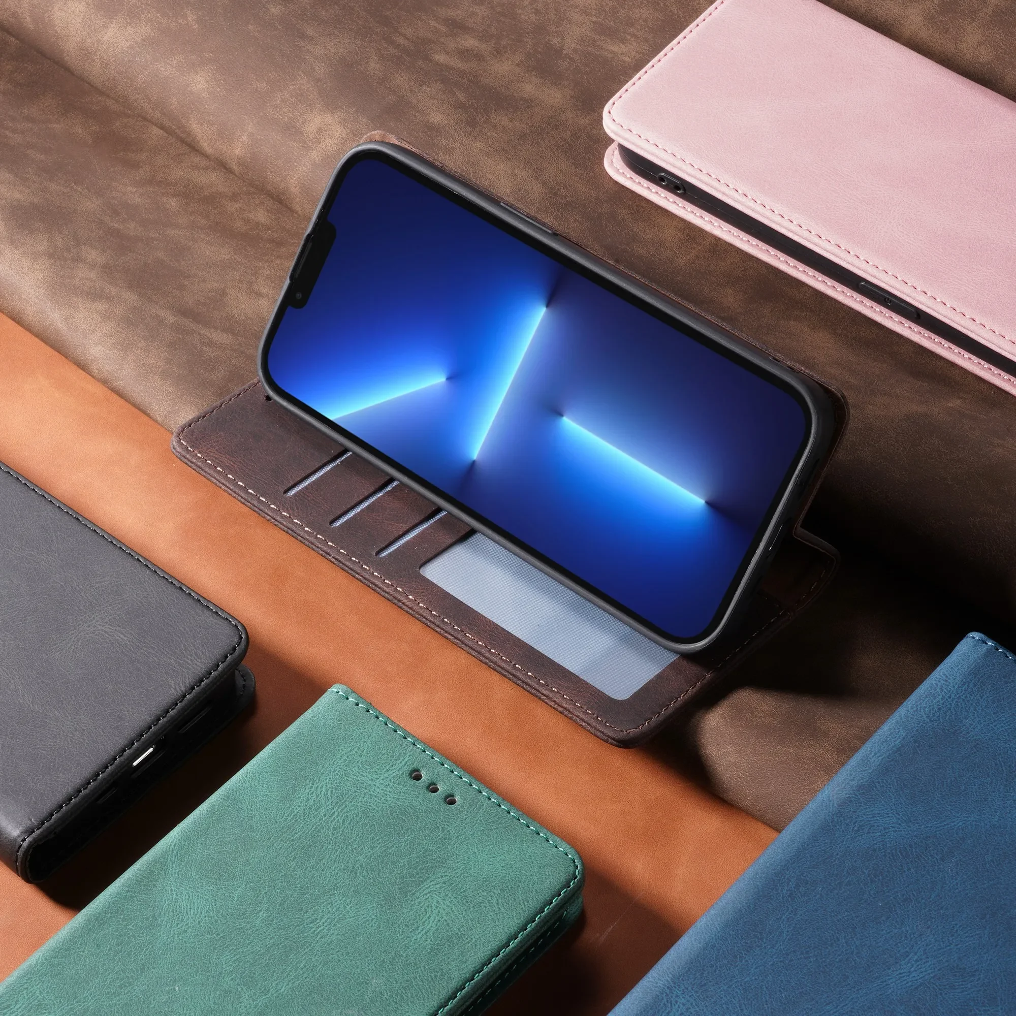 Flip-Wallet-Hülle Kartenhalter Schutzhülle Funda – Bild 4