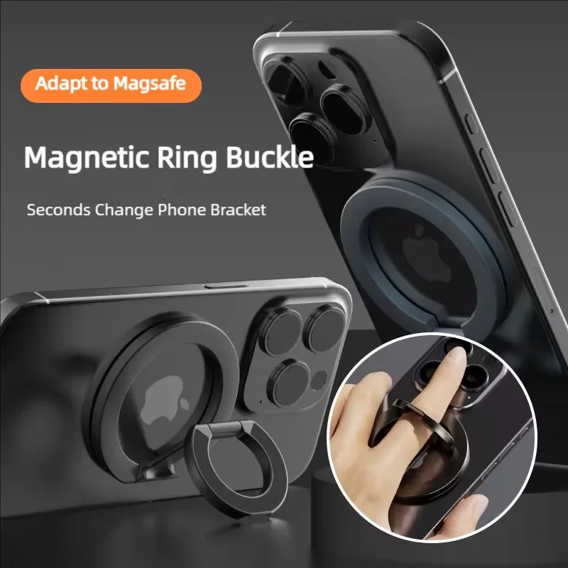 Magnetischer Handy-Ringhalter Beidseitiger Magnet 360° ° Rotierbarer, ultradünner, faltbarer, tragbarer