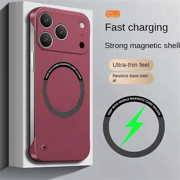 IPhone 17 Pro Max: Ultradünne, harte PC-Magnet-Rahmenlose Handyhülle für Magsafe, matte Farbe, solide