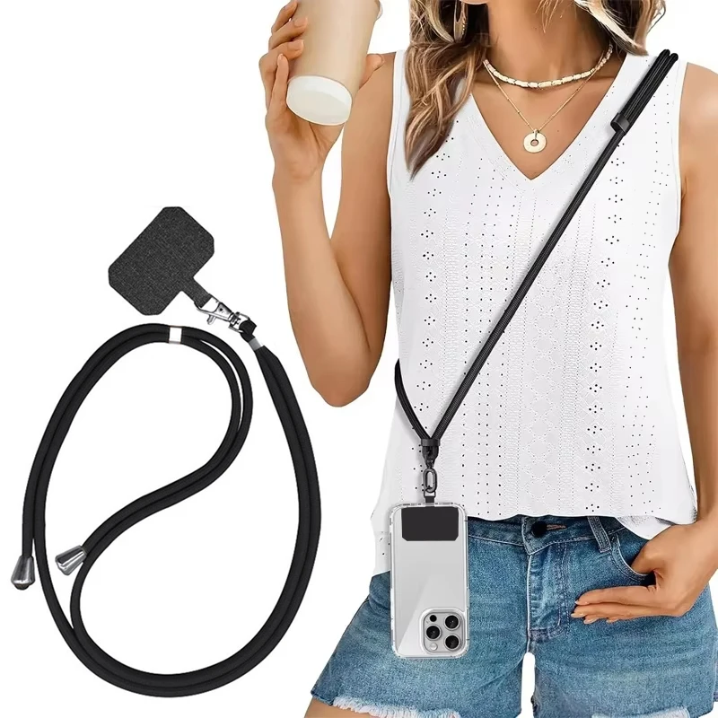 Universelle Multifunktions-Handy-Lanyards mit Patch, verstellbares Handy-Trageband, Halsband, Handy-Hängekordel