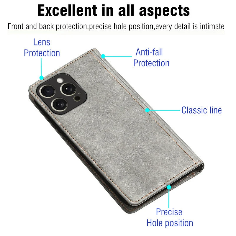 Flip-Wallet-Hülle 6S Handyhülle Lederhülle Coque – Bild 2