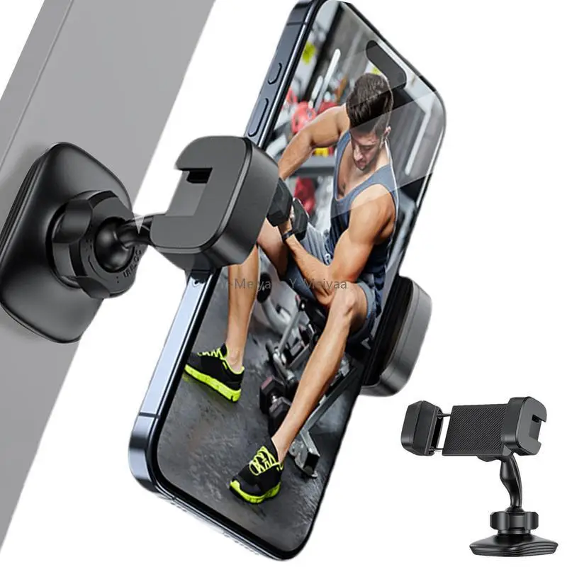 Magnetischer Handyhalter für Fitnessstudio, 360-Grad-verstellbarer Ständer für Mobiltelefone, kompatibel mit 4–7 Zoll großen Smartphones, Legierungsbasis und Gelenk – Bild 2