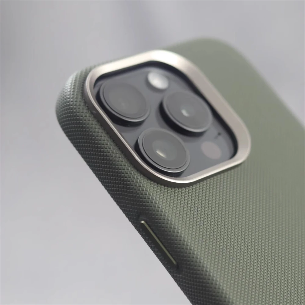 Luxus Legierung Objektiv Rahmen Partikel PU Leder Magnetische Fall Für Magsafe Drahtlose Lade Abdeckung – Bild 4